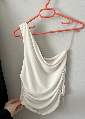 Omuz detaylı straplez bluz - Görsel 2