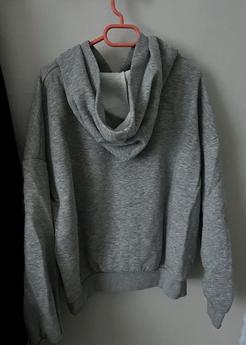 Gri Baskılı Kapüşonlu Sweatshirt - Görsel 2