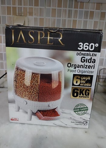 Jasper 360° Döner Gıda Organizatörü-6 Bölmeli 6 Kg Kapasiteli - Görsel 2