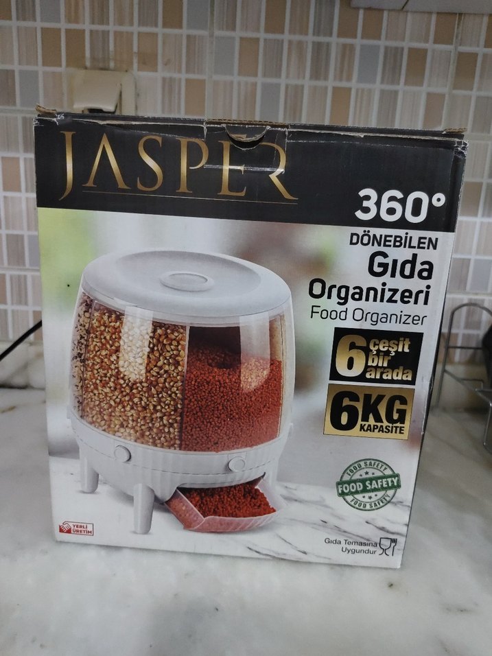 Jasper 360° Döner Gıda Organizatörü-6 Bölmeli 6 Kg Kapasiteli - Görsel 2