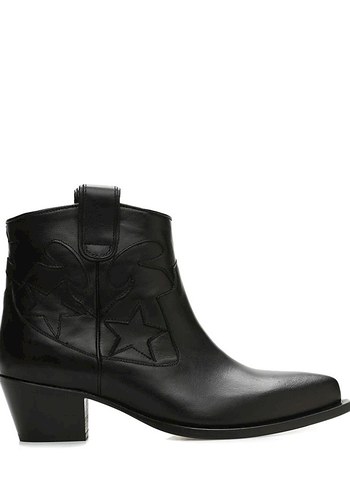 Zara Western Tarzi Siyah Deri Bilek Bot