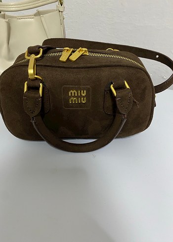 Kadın Kahverengi Süet Fermuarlı Çanta miu miu - Görsel 2