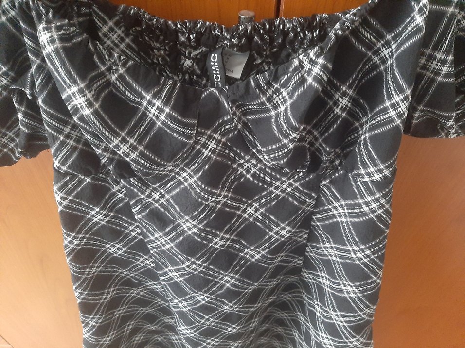 H&M Siyah Ekoseli Midi Kadın Elbise - Görsel 5