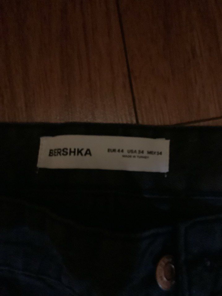 siyah Bol Kesim Midi Kot Pantolon - Görsel 3