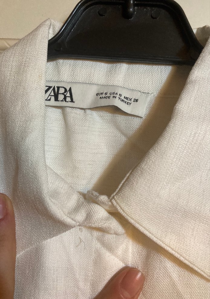 Beyaz Keten Uzun Kollu Midi Gömlek - Görsel 5