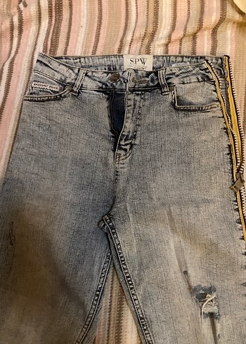 Yırtık paça fermuar detaylı mom jean - Görsel 2