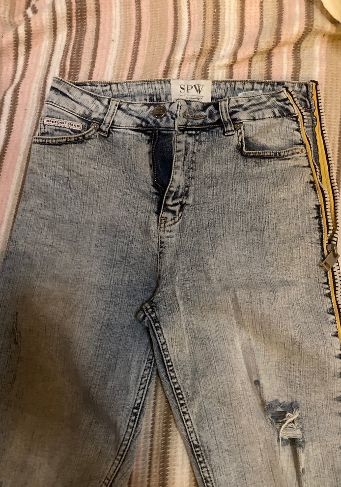 Yırtık paça fermuar detaylı mom jean - Görsel 2