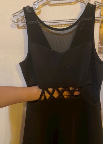 Siyah Gotik Midi Elbise - Görsel 6