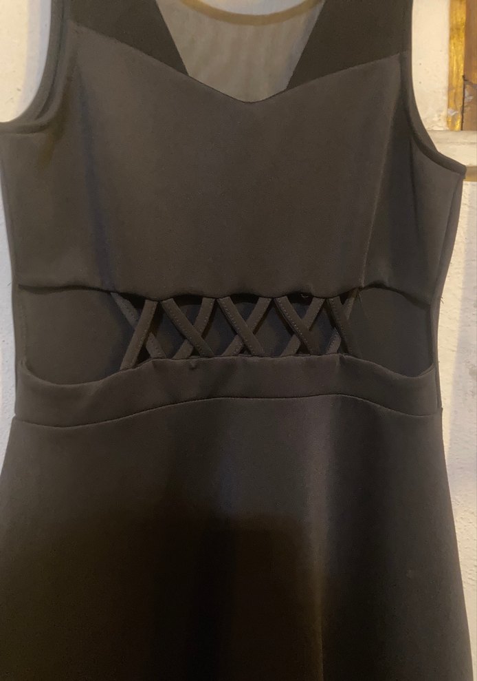 Siyah Gotik Midi Elbise - Görsel 2