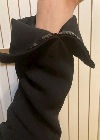 Düğmeli Siyah Midi Kadın Blazer - Görsel 7