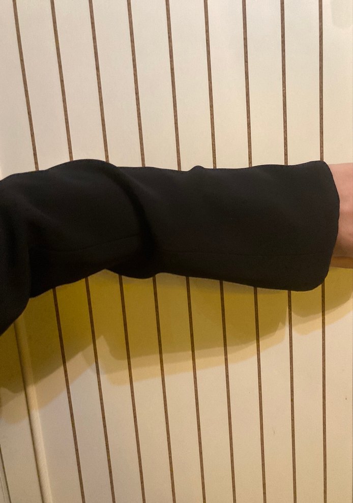 Düğmeli Siyah Midi Kadın Blazer - Görsel 5