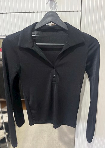 Düğmeli Siyah Uzun Kollu Kadın Gömlek - Görsel 3