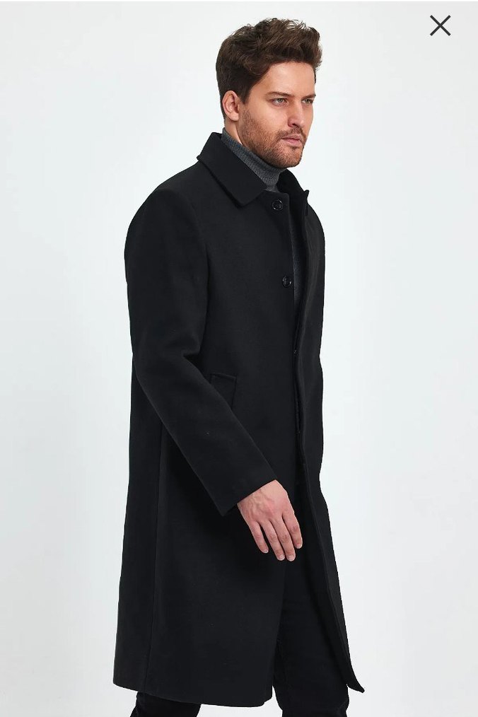 Erkek Siyah Kaban XL - Görsel 5