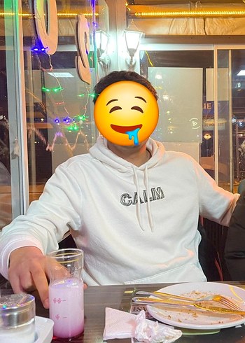 HM Beyaz Kapüşonlu Sweatshirt L - Görsel 2