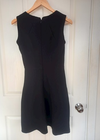 Siyah V Yakalı Midi Elbise - Görsel 2