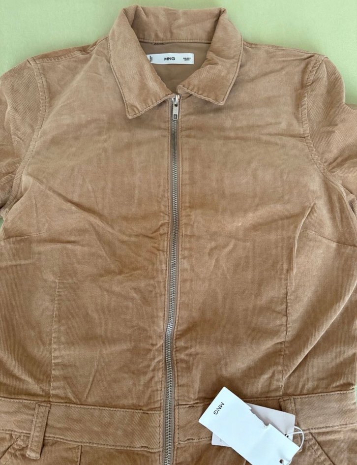 Bej Kadın Süet Kısa Kollu Tulum - Görsel 3