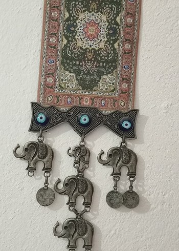Accessory Collective Bohem Gri Çok Renkli Fil Figürlü duvar süsü