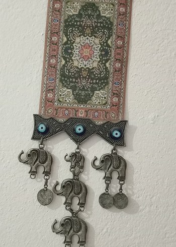 Bohem Gri Çok Renkli Fil Figürlü duvar süsü