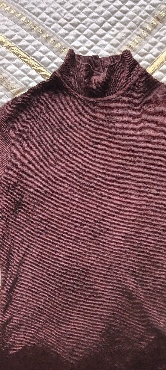 Bordo Bohem Yaka Dik Örgü Kadın Kazak - Görsel 2