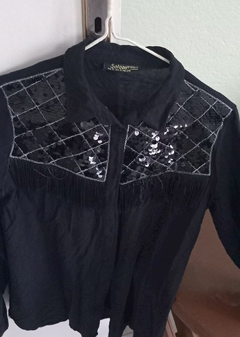 Düğmeli Siyah Gotik Kadın Gömlek - Görsel 3