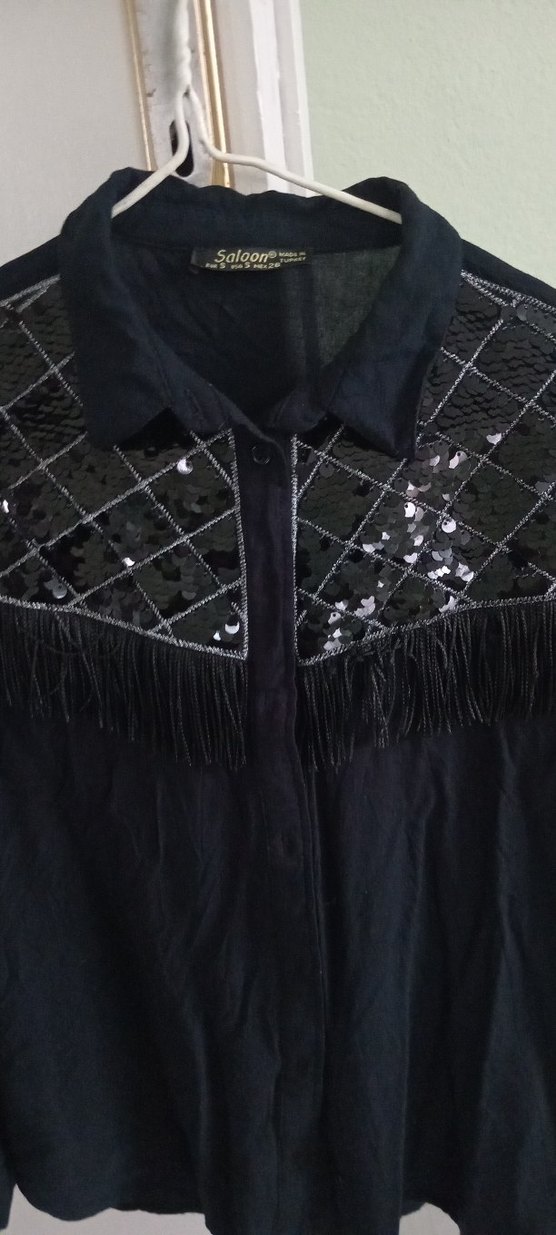 Düğmeli Siyah Gotik Kadın Gömlek - Görsel 2