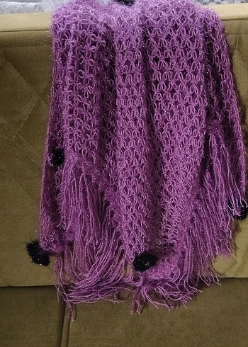 Mor Örgü Bohem Kadın Şal - Görsel 3