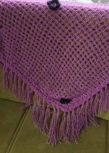 Mor Örgü Bohem Kadın Şal - Görsel 2