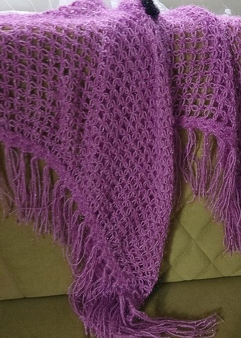 Mor Örgü Bohem Kadın Şal - Görsel 5