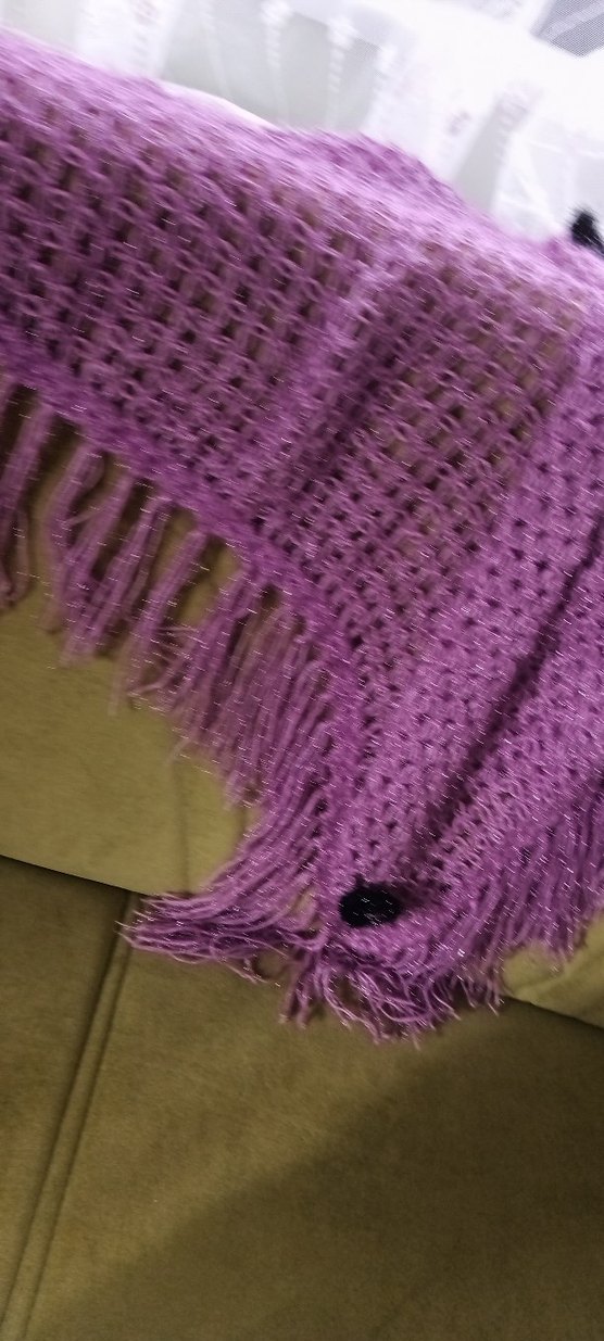 Mor Örgü Bohem Kadın Şal - Görsel 4