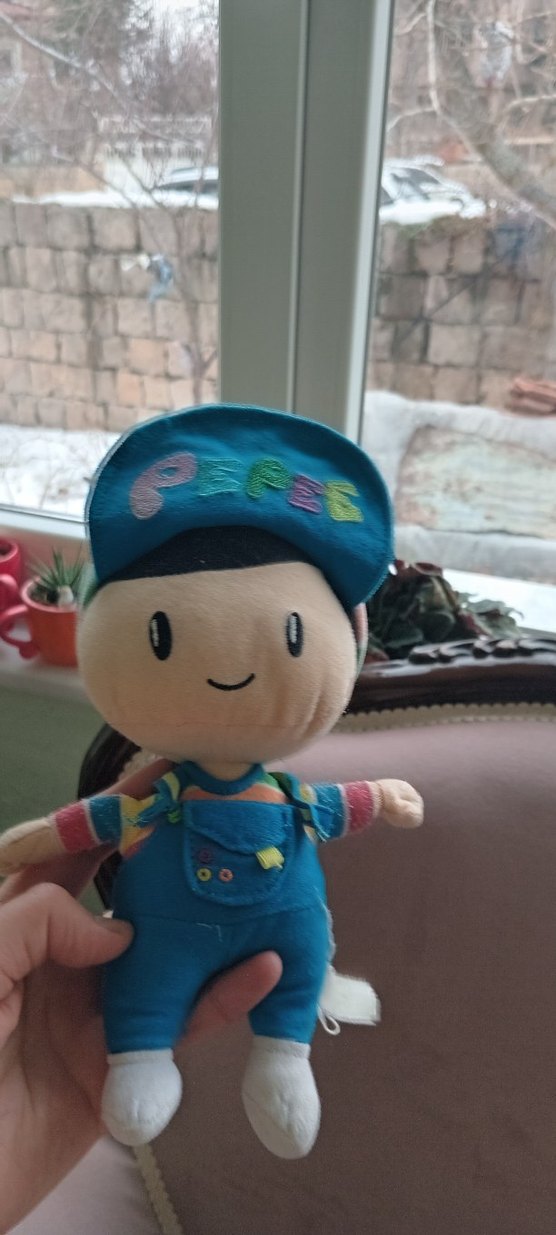 Renkli Mavi Şapkalı Peluş Oyuncak pepee - Görsel 2