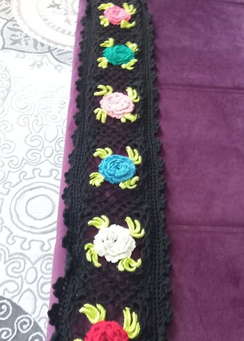 Çiçek Desenli Kadın Örgü Şal - Görsel 2