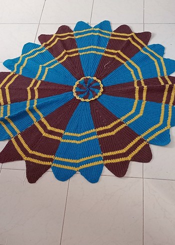 Renkli Örgü paspas 107 cm - Görsel 3