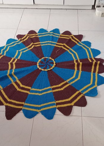 Renkli Örgü paspas 107 cm - Görsel 6