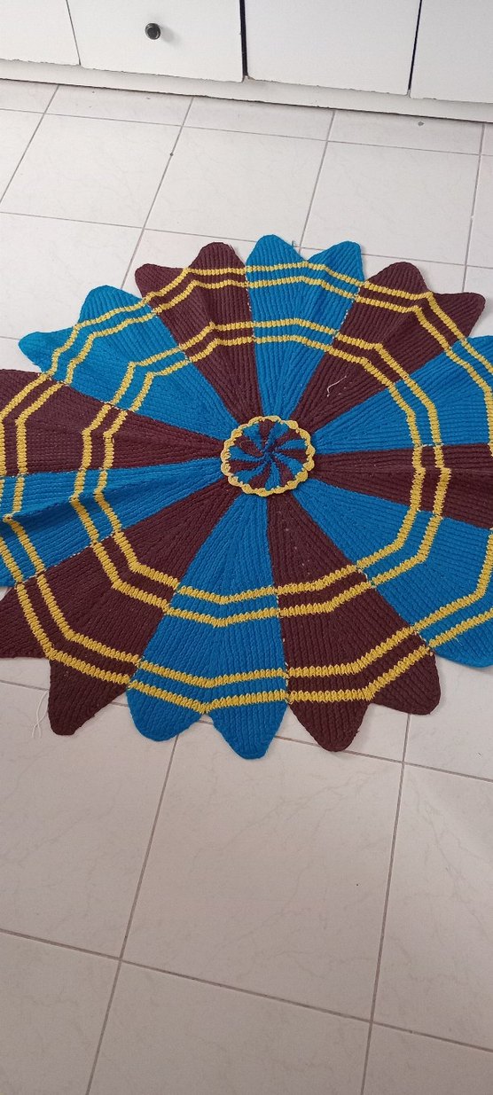 Renkli Örgü paspas 107 cm - Görsel 4