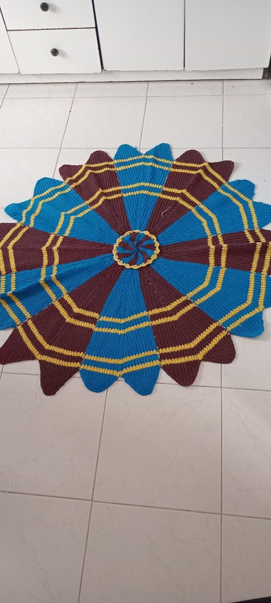 Renkli Örgü paspas 107 cm - Görsel 3