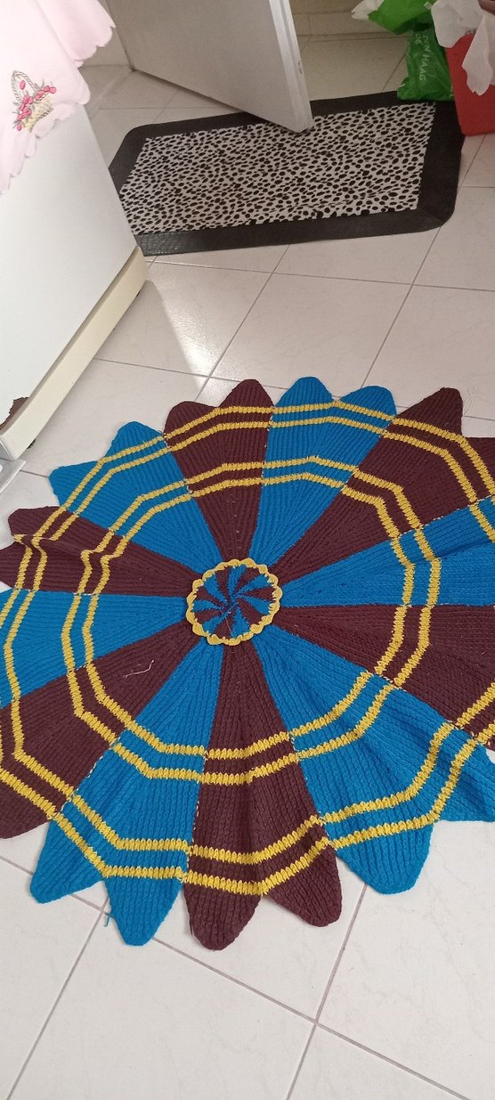 Renkli Örgü paspas 107 cm - Görsel 2