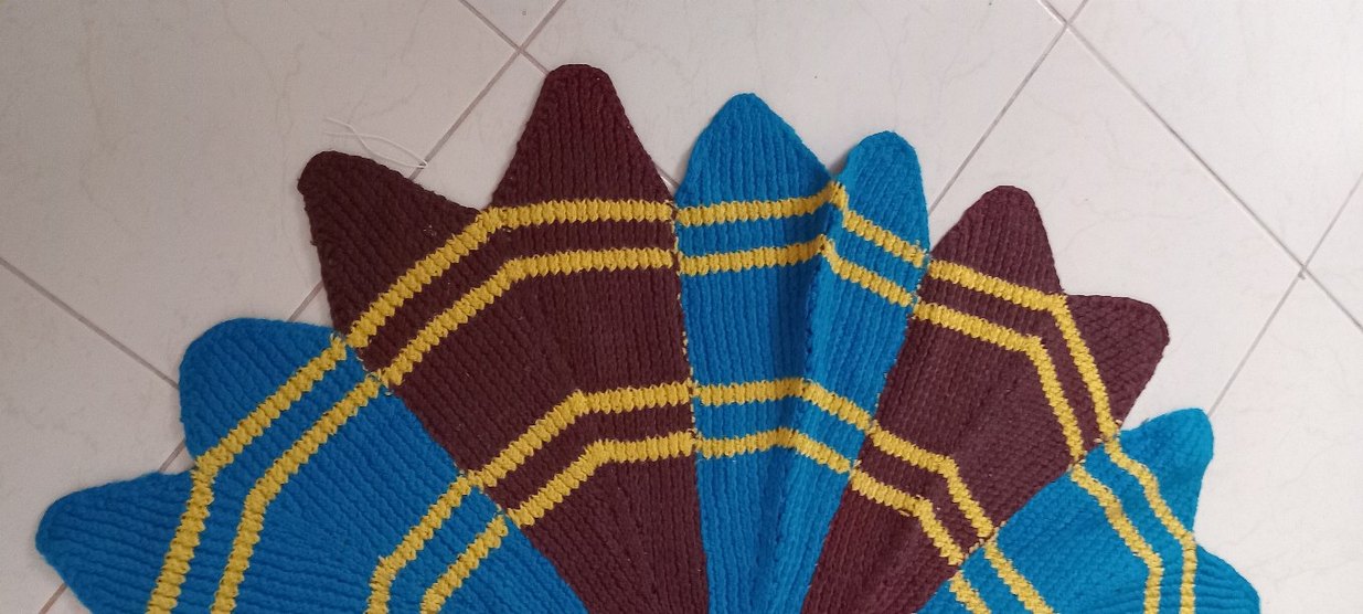 Renkli Örgü paspas 107 cm - Görsel 5