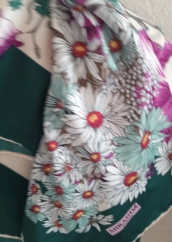 Pembe Bohem Çiçek Desenli Kadın Fular - Görsel 3