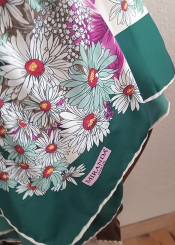 Pembe Bohem Çiçek Desenli Kadın Fular - Görsel 2