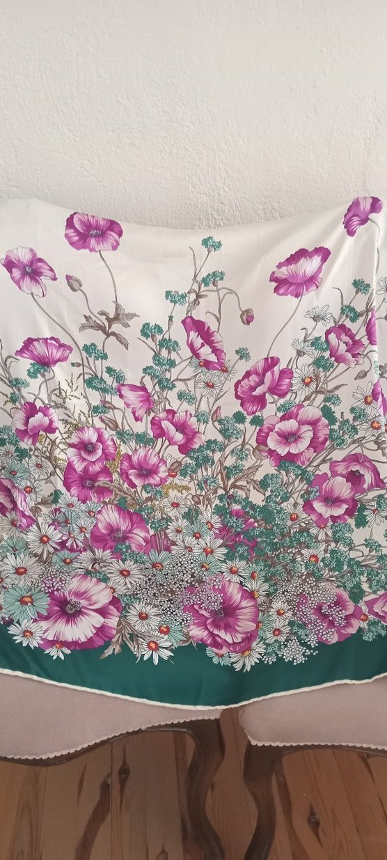 Pembe Bohem Çiçek Desenli Kadın Fular - Görsel 5