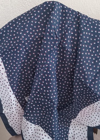 Bohem Mavi Gri Desenli Kadın Fular - Görsel 3