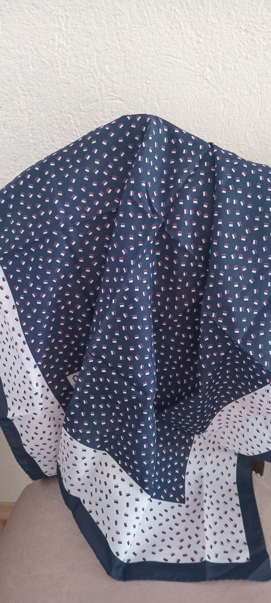 Bohem Mavi Gri Desenli Kadın Fular - Görsel 3