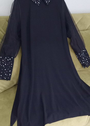 Parlak İşlemeli Siyah elbise - Görsel 6