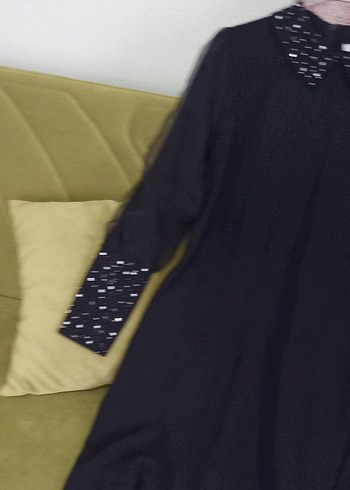 Parlak İşlemeli Siyah elbise - Görsel 3