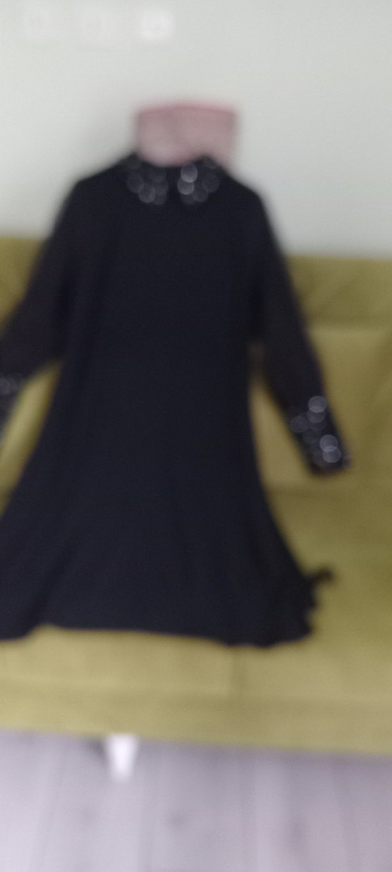 Parlak İşlemeli Siyah elbise - Görsel 5