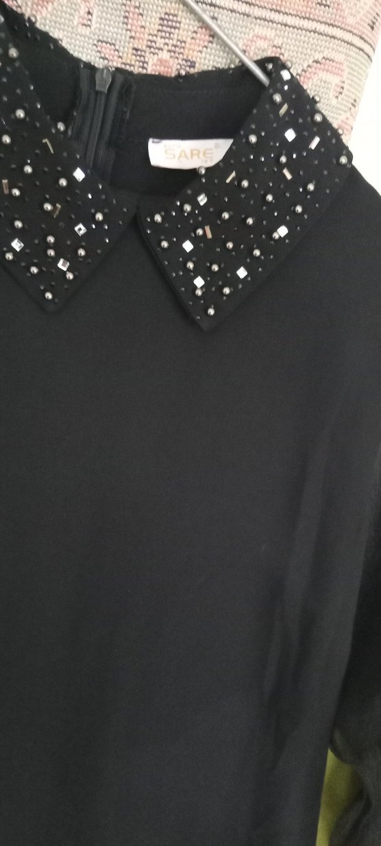 Parlak İşlemeli Siyah elbise - Görsel 2