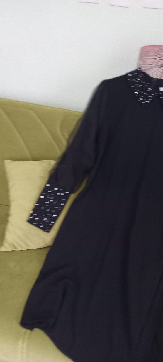 Parlak İşlemeli Siyah elbise - Görsel 3