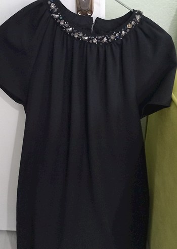 Kız Çocuk Siyah Salaş Kısa Kollu elbise - Görsel 2