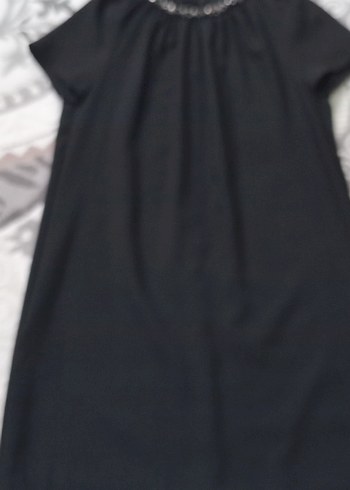 Kız Çocuk Siyah Salaş Kısa Kollu elbise - Görsel 4