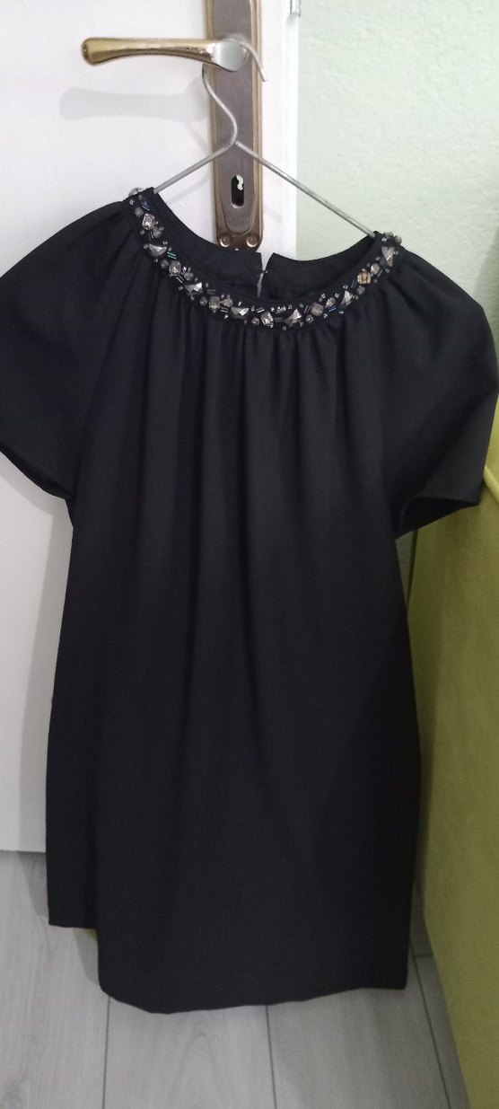 Kız Çocuk Siyah Salaş Kısa Kollu elbise - Görsel 2